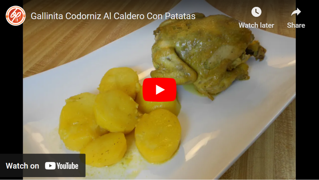 Gallinita codorniz al caldero con patatas